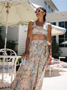 Hermoza x Julia Berholzheimer  Floral Blooming Ginger Wrap Skirt